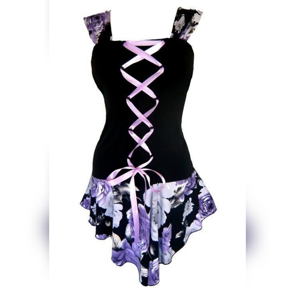 Dare to Wear XL 12 14 Flirty Top in Lavendar Rose Tag Size 1X
